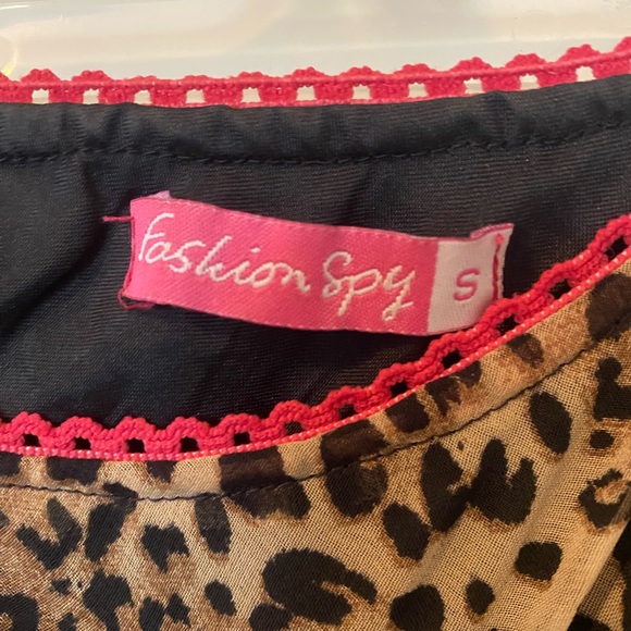 Y2K Leopard skirt with pink tulle - Picture 3 of 4